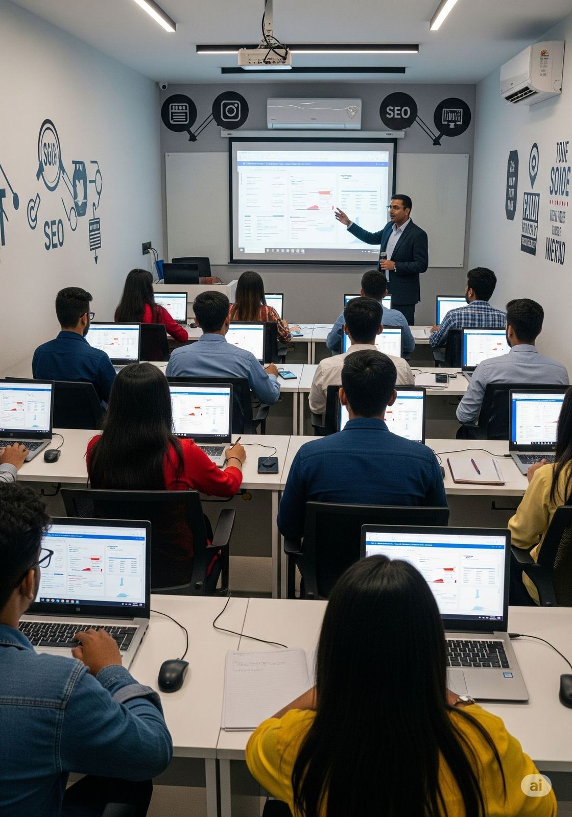 Indian students in tech lab